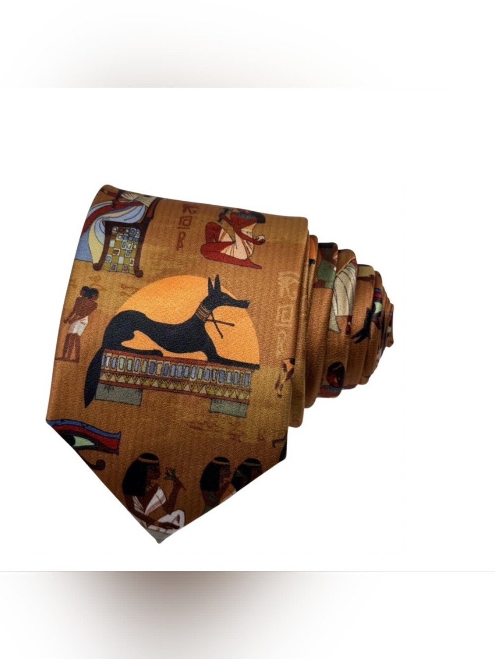Egyptian Motif Brown Men's Tie